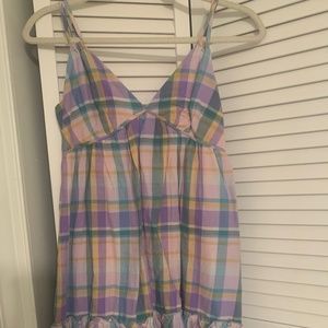 Adorable Plaid Mini Sundress - XS